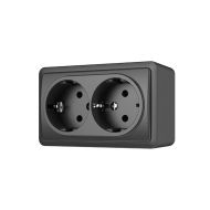 Dvivietis virštinkinis kištukinis lizdas su įžeminimu Vilma SL+250 RP16-0021 SL+ (juoda)