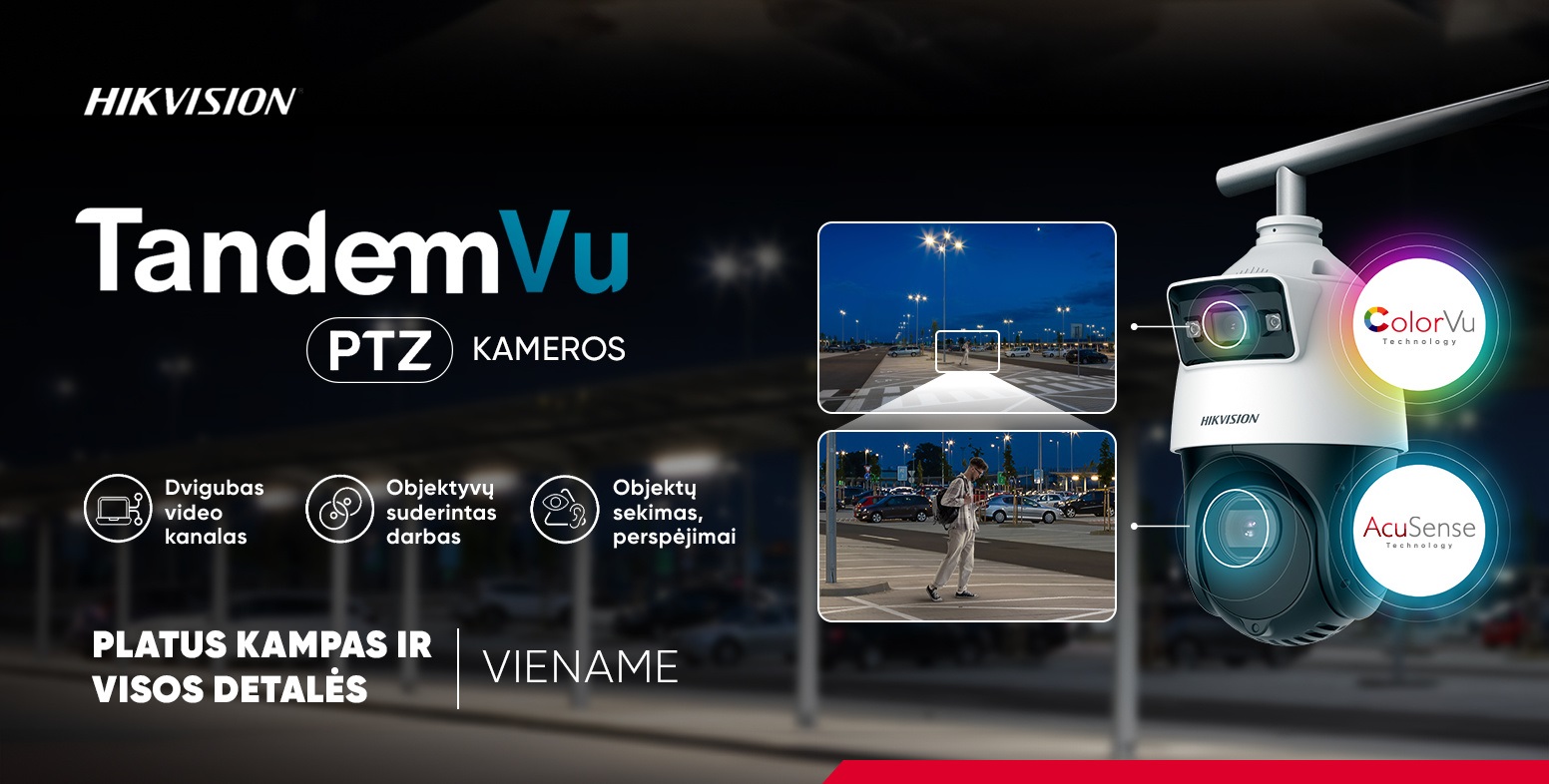 Naujiena! Hikvision TandemVu PTZ DS-2SE7C144IW-AE(32X/4)(S5) – naujos kartos vaizdo stebėjimas!