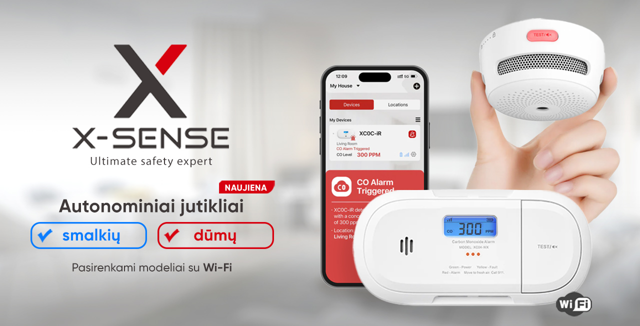 X-Sense autonominiai jutikliai jūsų namų saugumui!